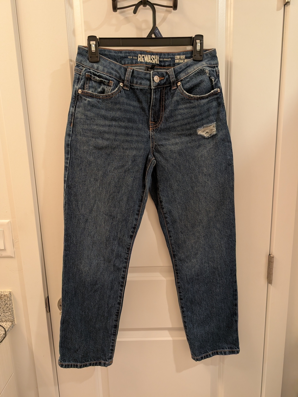 Women's Cropped Rewash Distressed Jeans